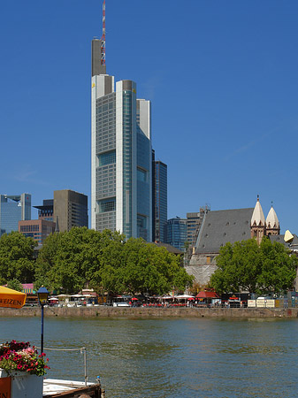 Skyline von Frankfurt mit Schöfferhofer Weizen