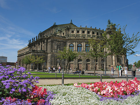Semperoper mit Blumen Fotos